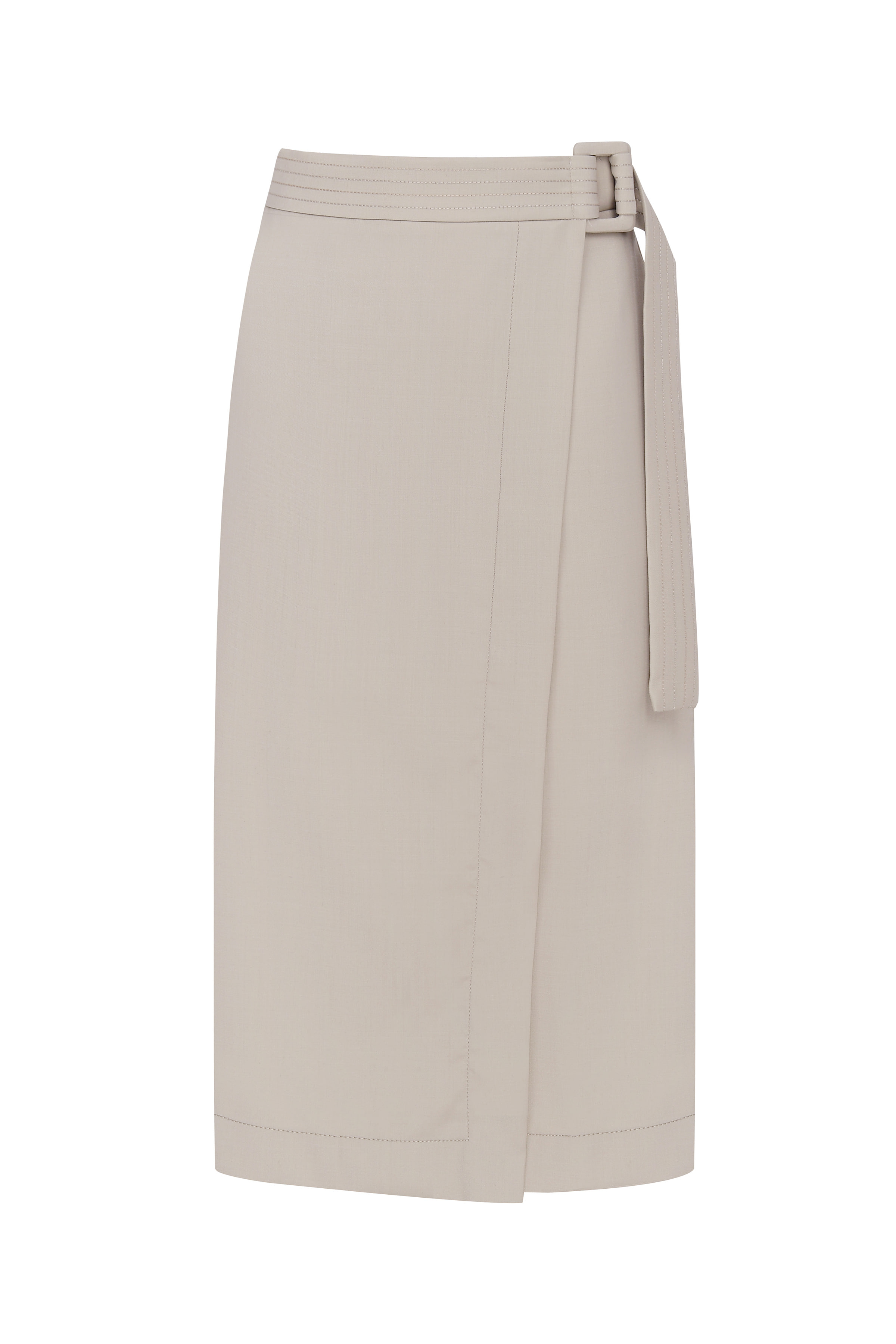[SAMPLE][박하나 착용]Wool Stitch lap skirt-Beige