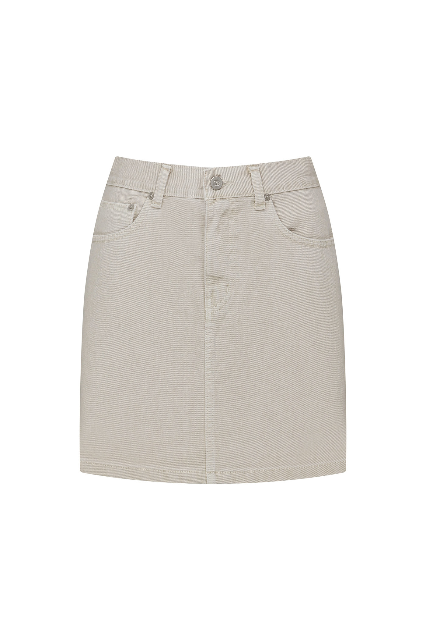 [SAMPLE]Dyeing Mini Denim Skirt-Beige