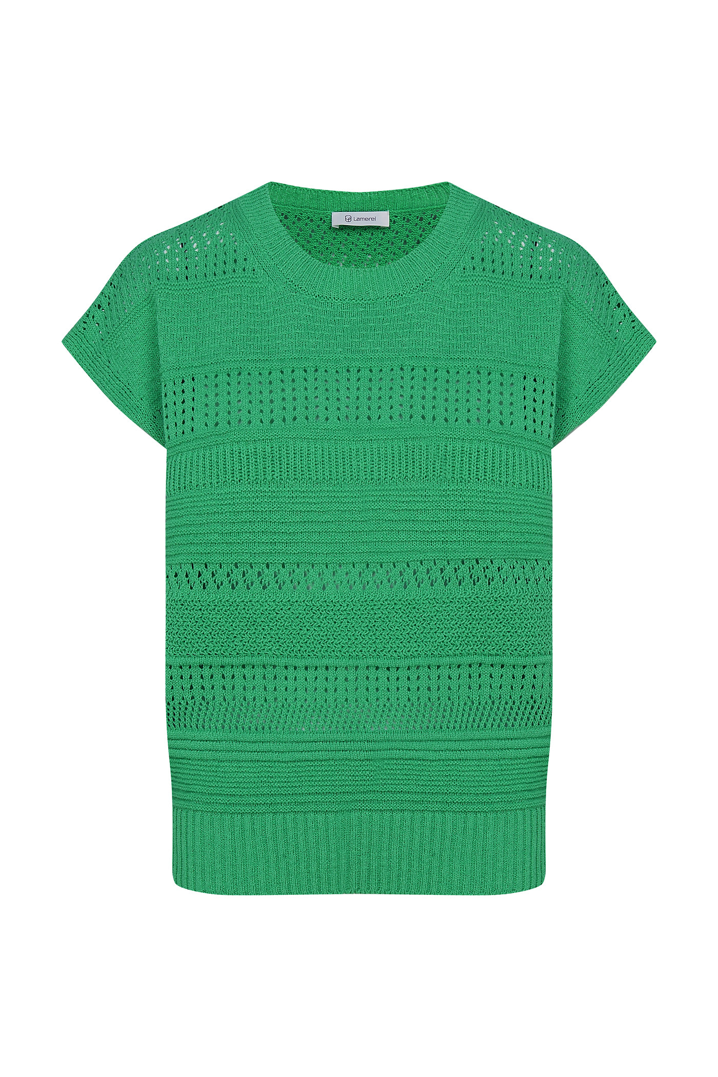 Mix Crochet Sleeveless Knit Top-Green