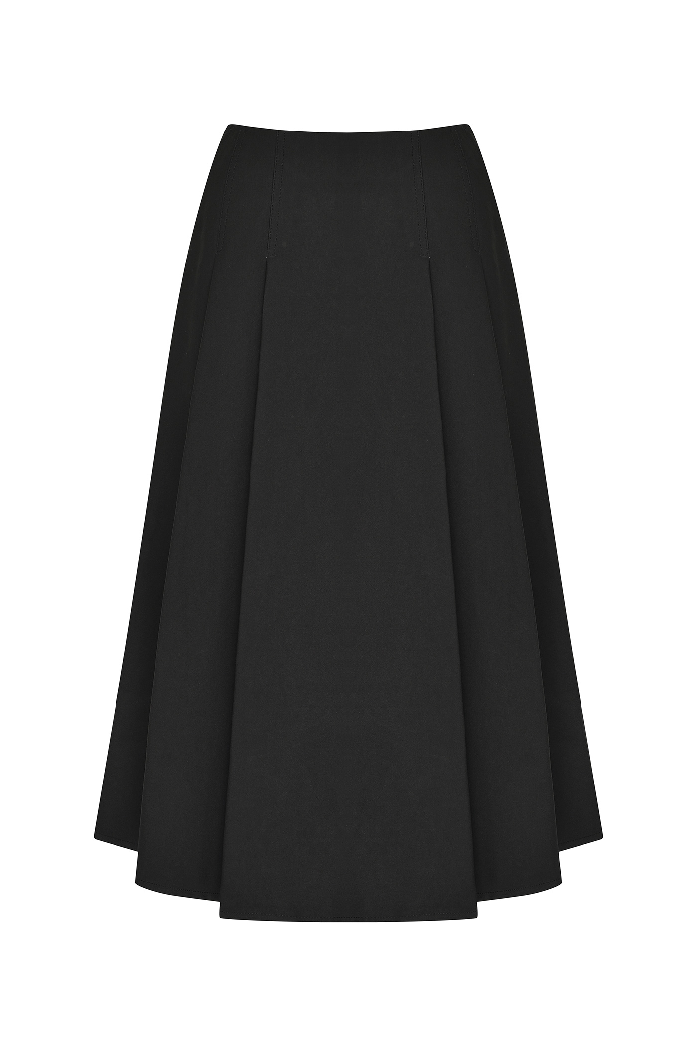 Stitch Tuxed Skirt[LMBBAUSK202]-Black