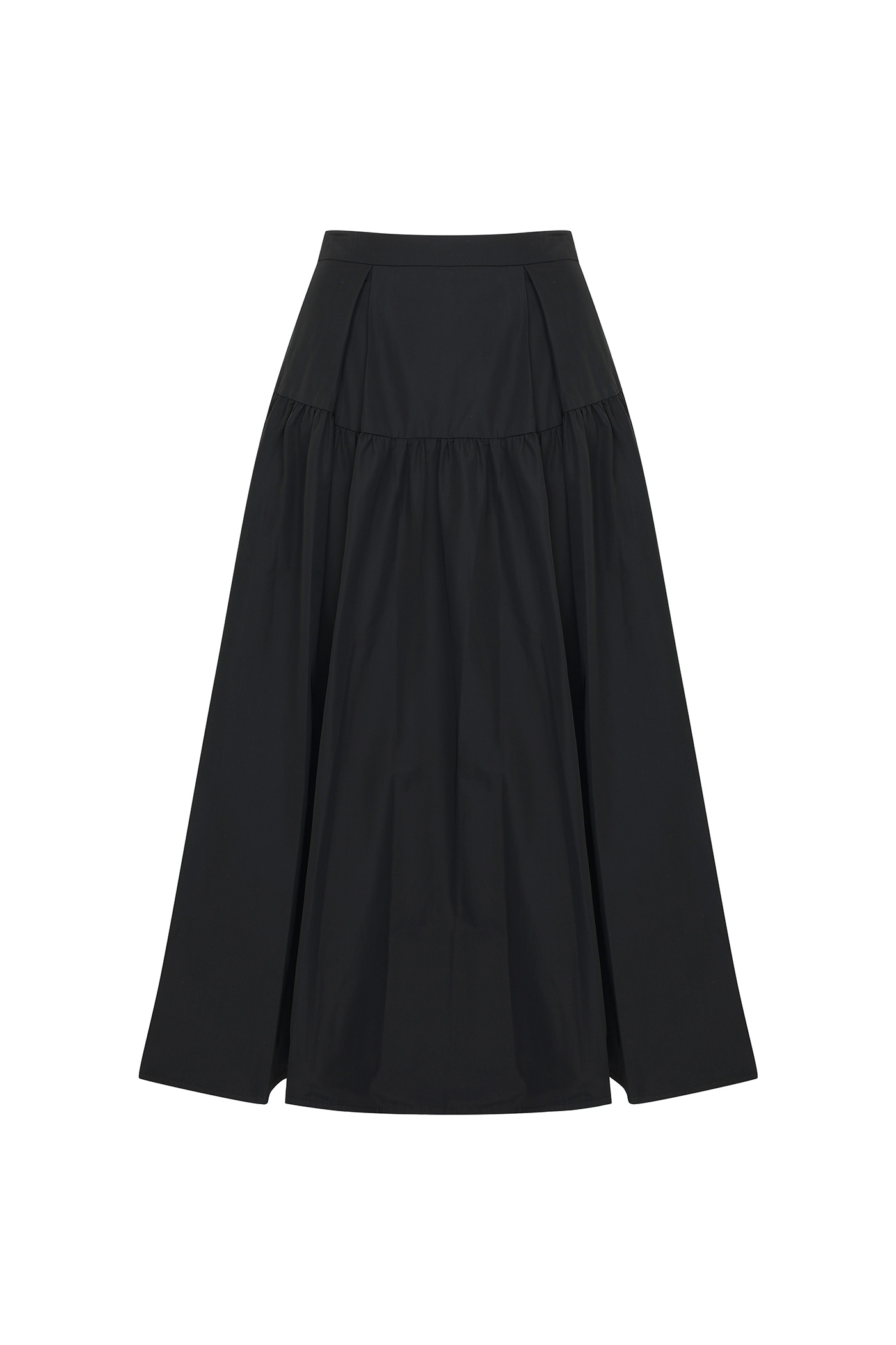 Shirring Tuxed Skirt[LMBBAUSK204]-Black