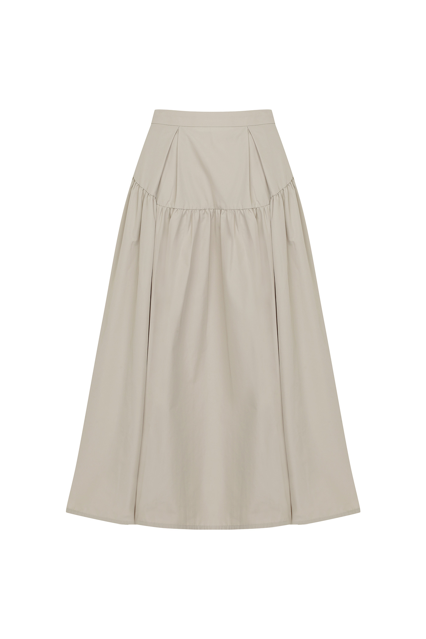 [SAMPLE]Shirring Tuxed Skirt[LMBBAUSK204]-Beige