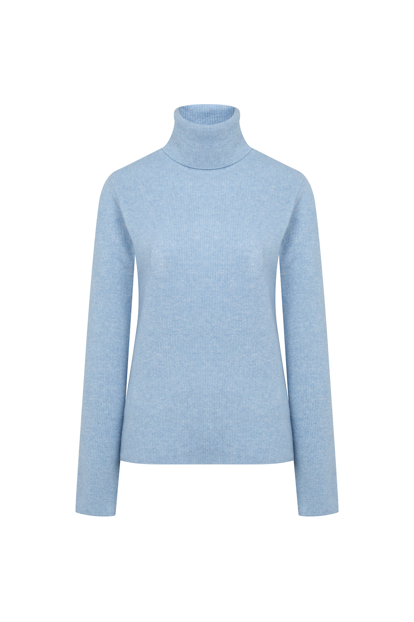 Merino Wool 100 Ribbed High Neck Knit[LMBBWIKN156]-2color