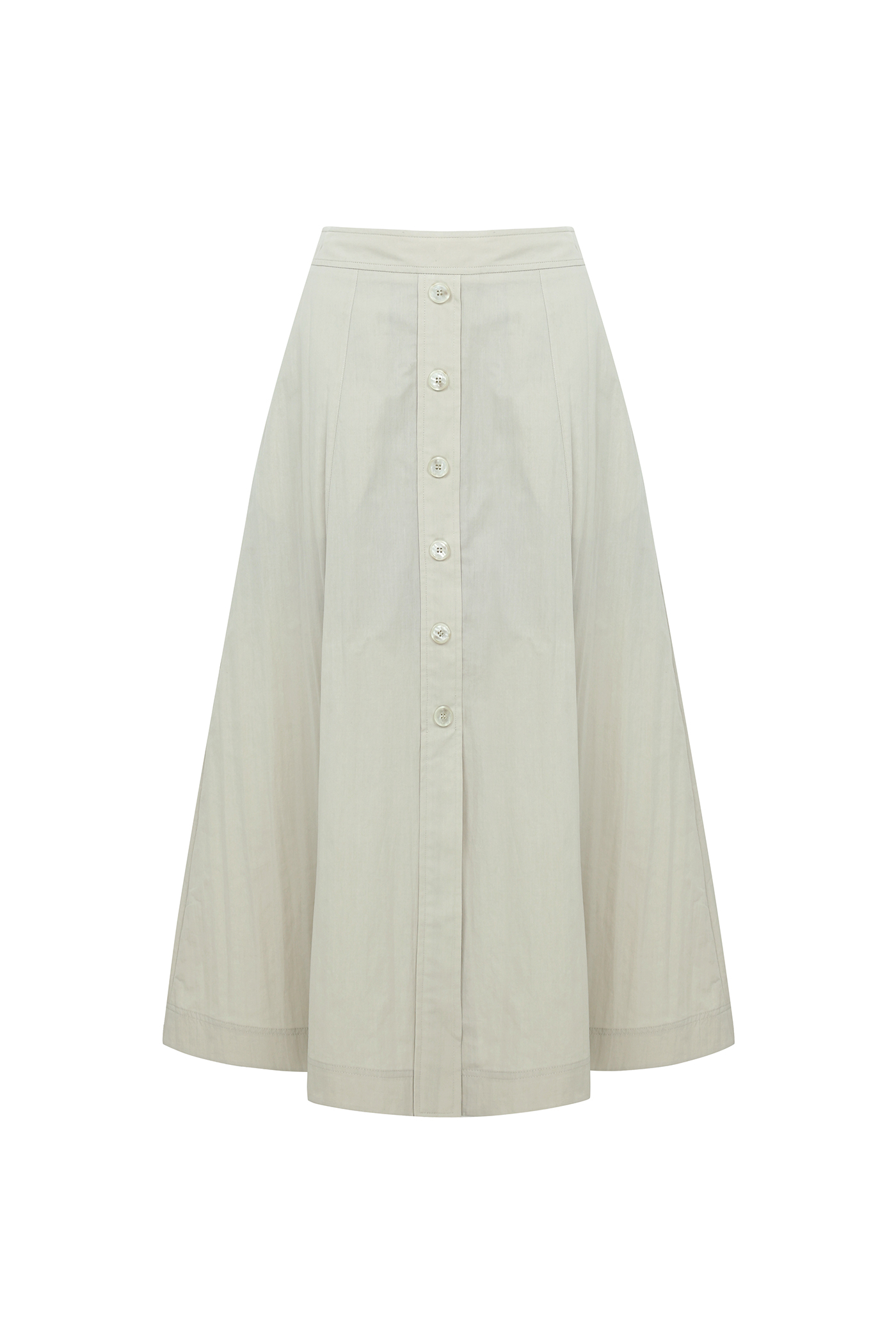 Flare Button Skirt[LMBCSUSK401]-Light Khaki