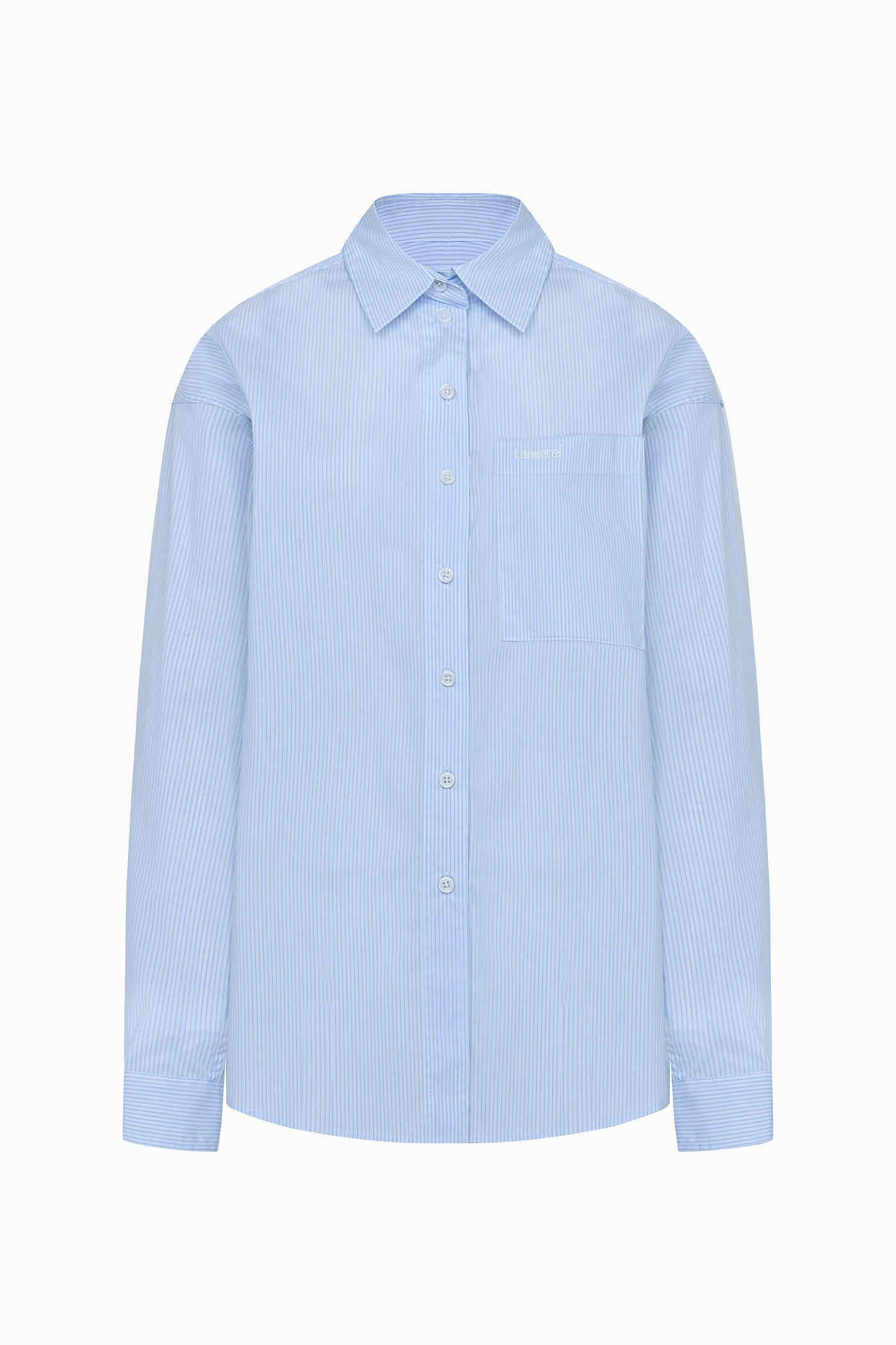 Stripe Embroidery Shirt[LMBDSPSH302]-Sky Blue