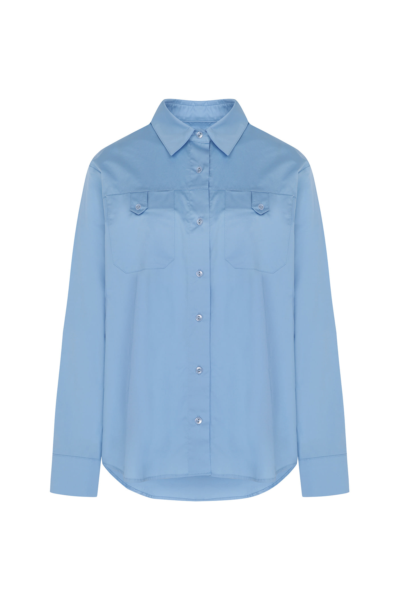 [이세희 착용]Cotton Pocket Shirt-Sky Blue