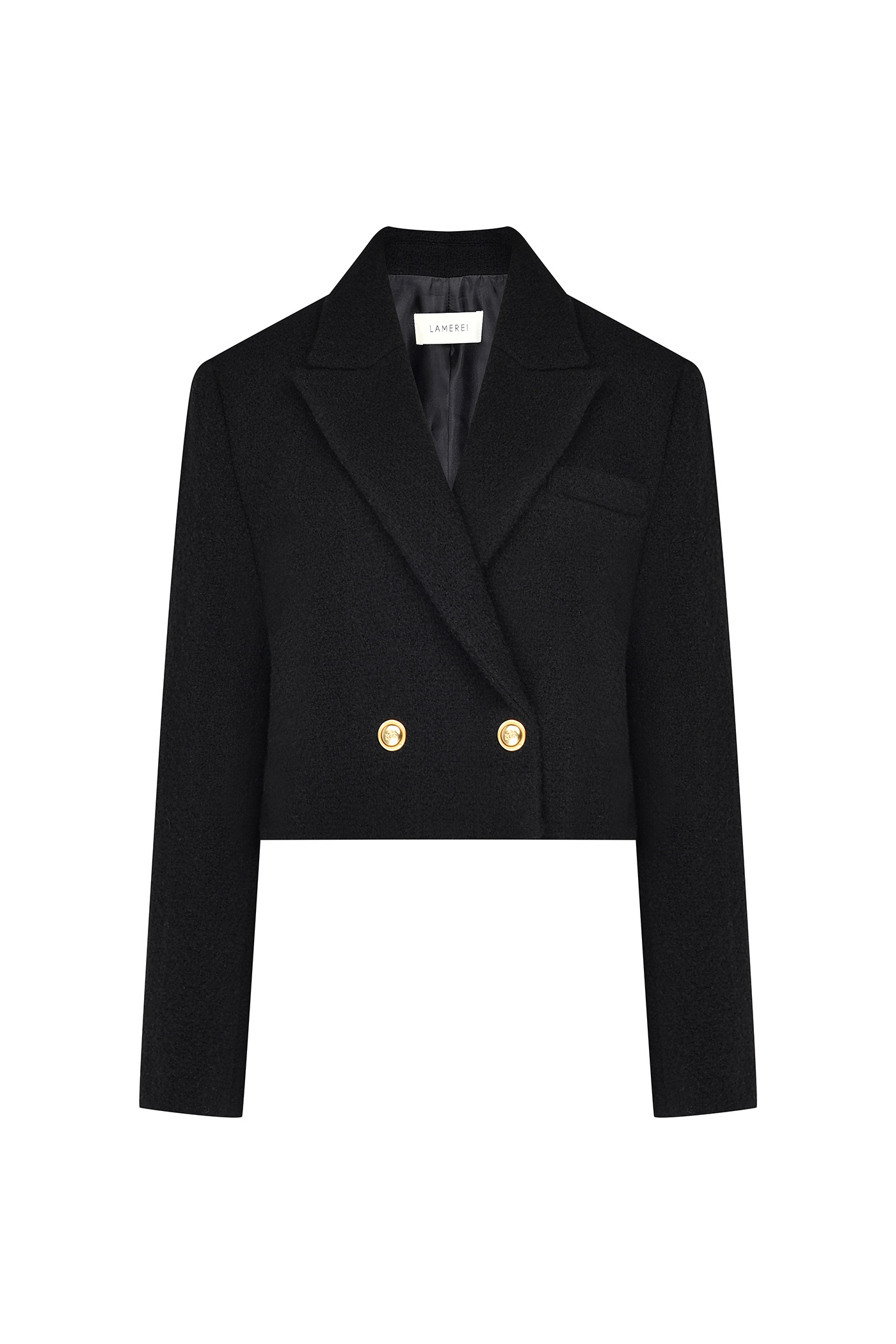 Wool Crop Collar Jacket[LMBBWIJK201]-Black