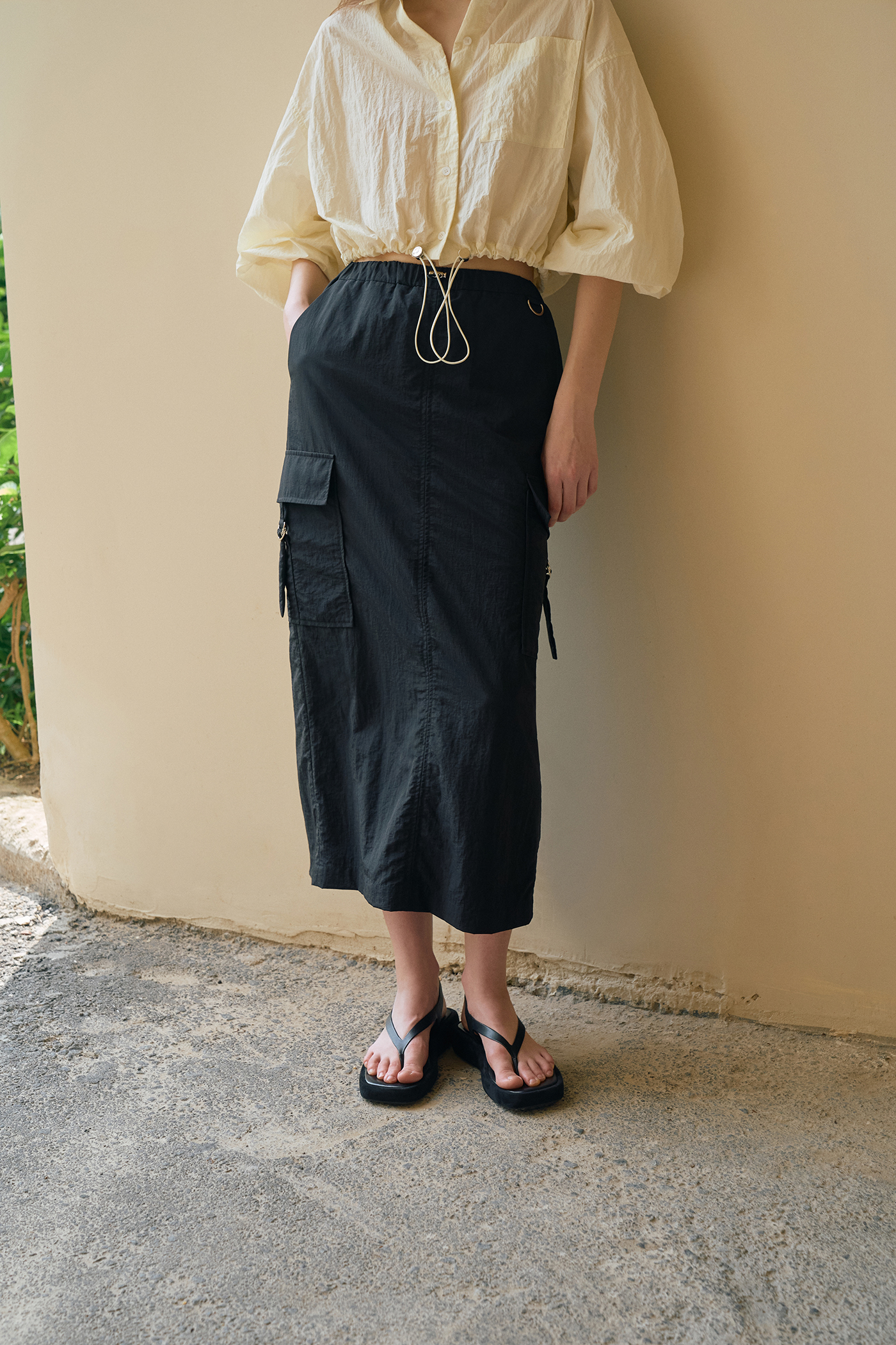 Pocket String Skirt[LMBCSUSK402]-Black