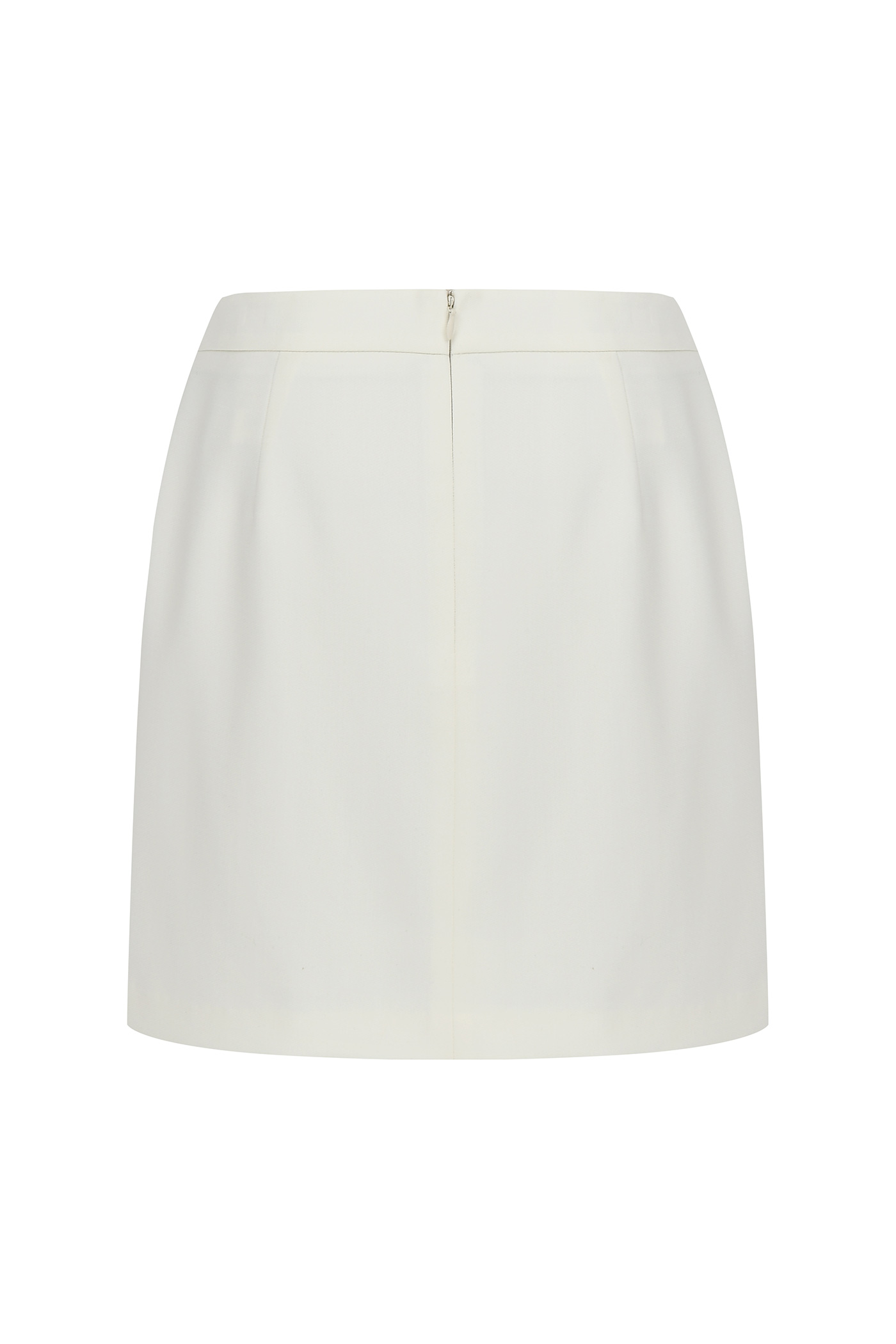 Wool mini skirt-Ivory