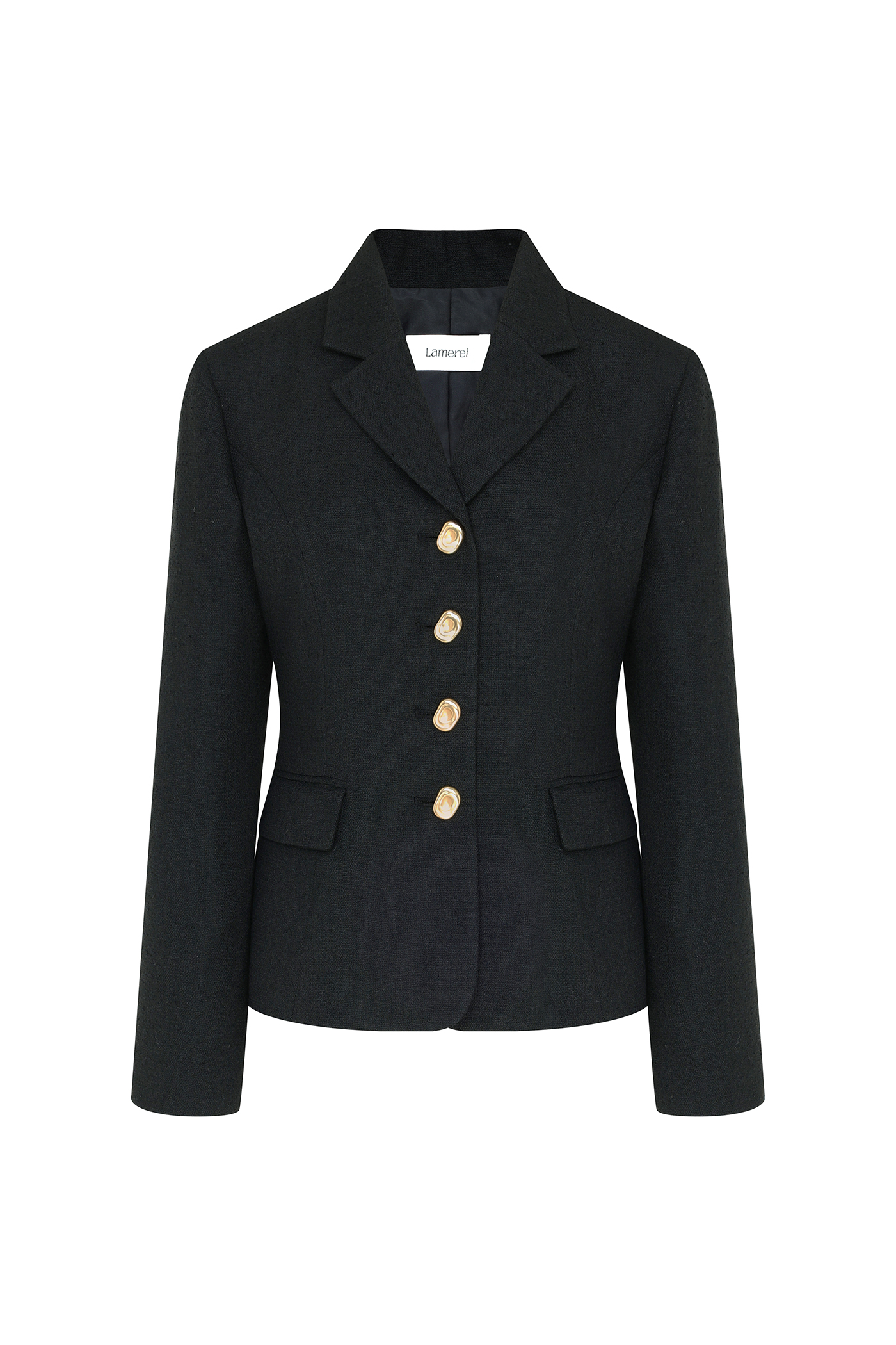 Tweed Button Jacket[LMBCSPJK104]-Black